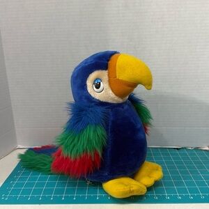 Vintage Parrot Macaw 12" Plush SRM Company Stuffed Animal Colorful Bird